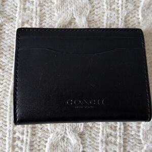 Coach Black Leather Key & Card Holder